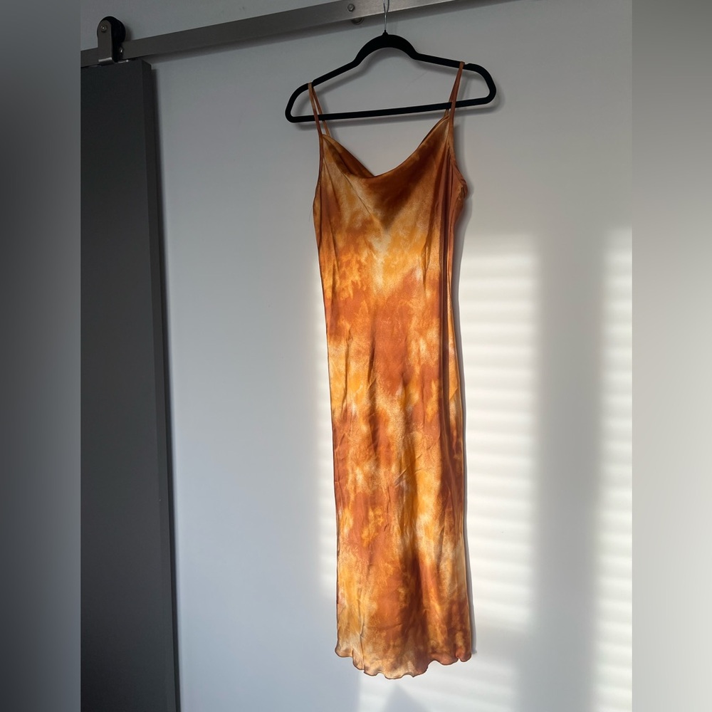 NWT Bebe Tie-Dye Satin Slip Dress - Size M